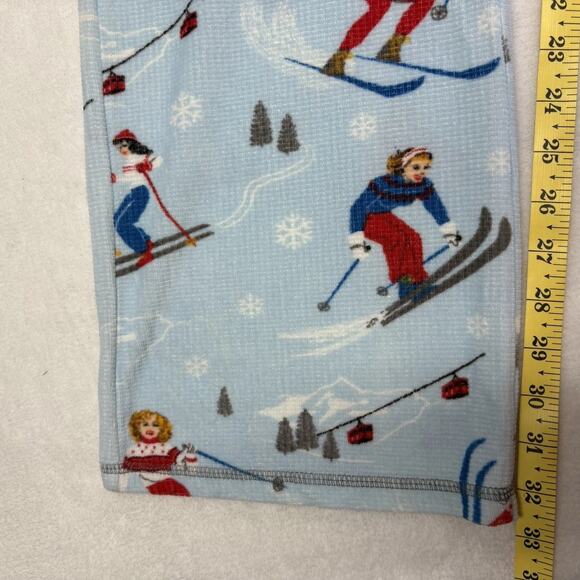 PJ Salvage Retro Ski Girls 2 pc. Vintage Velour Waffle Pajama Set Blue Size L - Picture 13 of 14